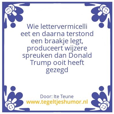 Tegeltje: Lettervermicelli