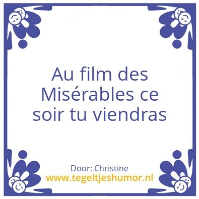 Tegeltje: Cinoche