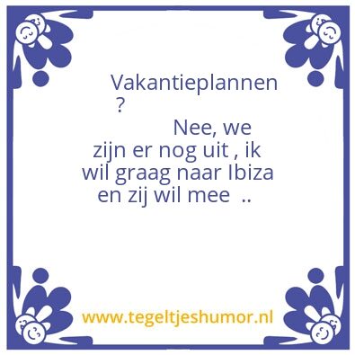 Tegeltje: Vakantie 2020