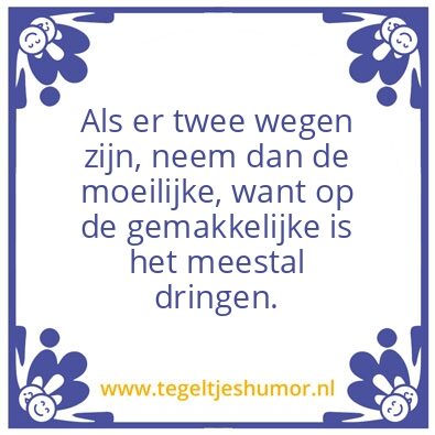 Tegeltje: Wegen