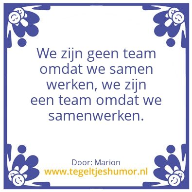Tegeltje: Samenwerken