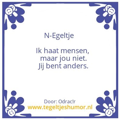 Tegeltje: Mensenhaat