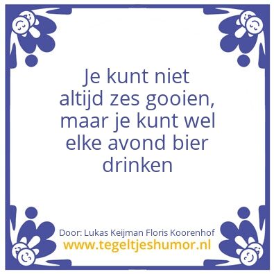 Tegeltje: Bier drinken