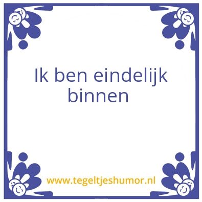 Tegeltje: De laatste