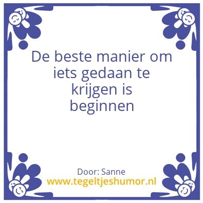 Tegeltje: Beste manier