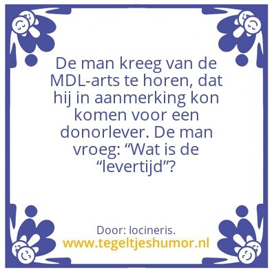 Tegeltje: MDL-arts.