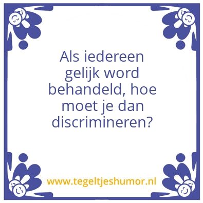 Tegeltje: Gelijkheid