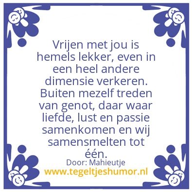 Tegeltje: Vrijen met jou