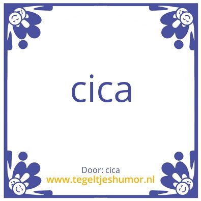 Tegeltje: cica