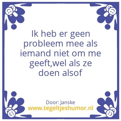 Tegeltje: Doen alsof