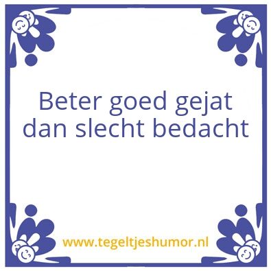 Tegeltje: bedacht