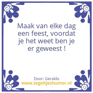 Tegeltje: Feest