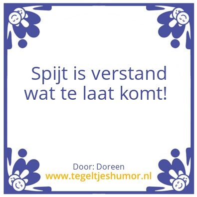 Tegeltje: Spijt