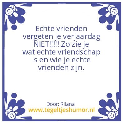 Tegeltje: Echte vriendschap