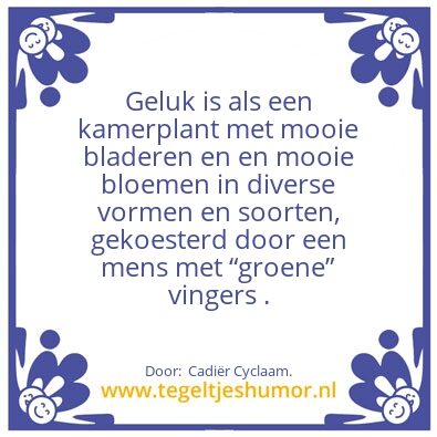 Tegeltje: Geluk.