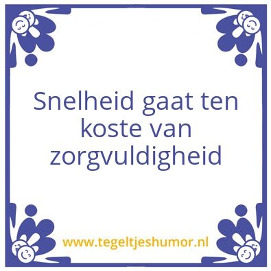 Tegeltje: Snelheid