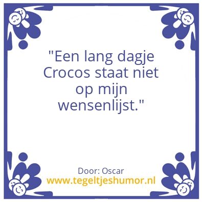 Tegeltje: Crocosdagje