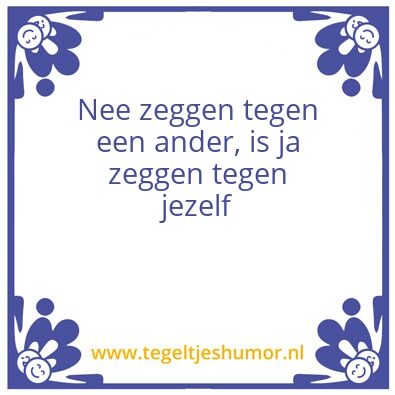 Tegeltje: Nee of ja