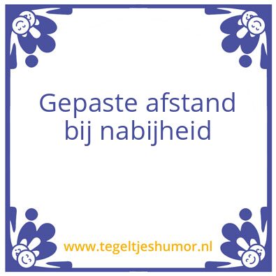 Tegeltje: Afstand