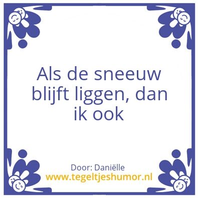 Tegeltje: Sneeuw