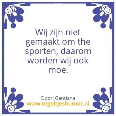 Tegeltje: Sporten