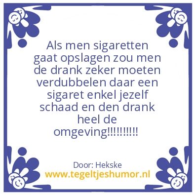 Tegeltje: Sigaretten en drank