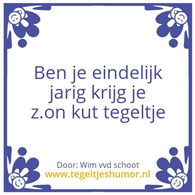 Tegeltje: Jarig