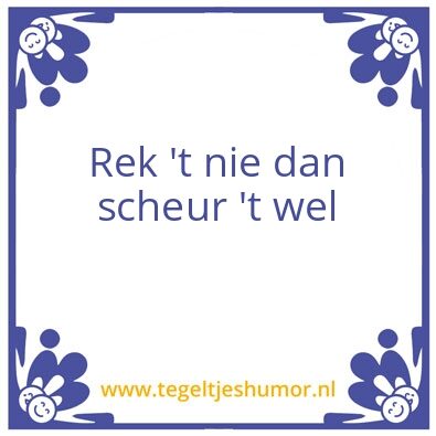 Tegeltje: Rek