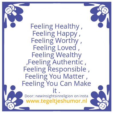 Tegeltje: Life is ABOUT FEELING.