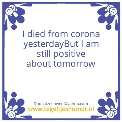 Tegeltje: corona