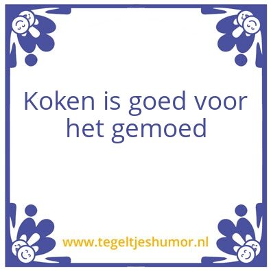 Tegeltje: Koken