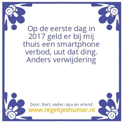 Tegeltje: Nieuwjaarsdag 2017