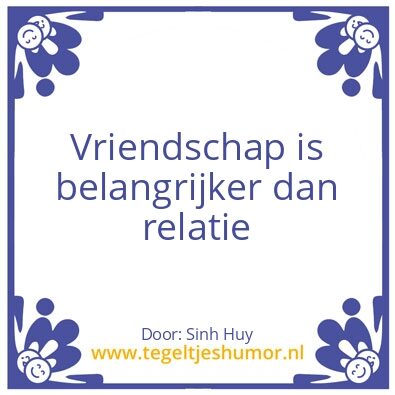 Tegeltje: Vriendschap/relatie