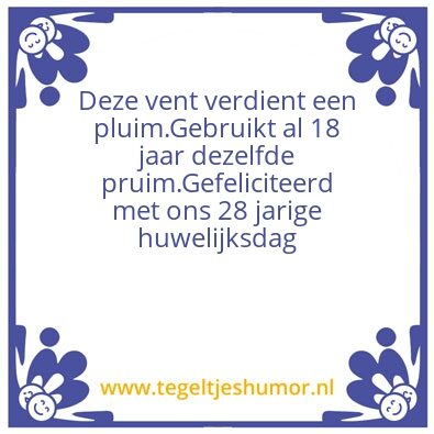 Tegeltje: 18 jaar getrouwd