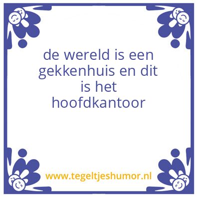 Tegeltje: gekkenhuis