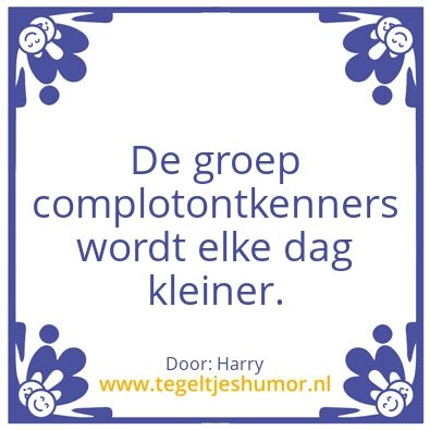 Tegeltje: complotontkenners