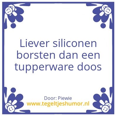 Tegeltje: Tupper