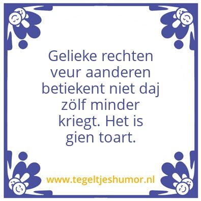 Tegeltje: Gelieke rechten