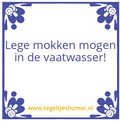 Tegeltje: vaatwasser