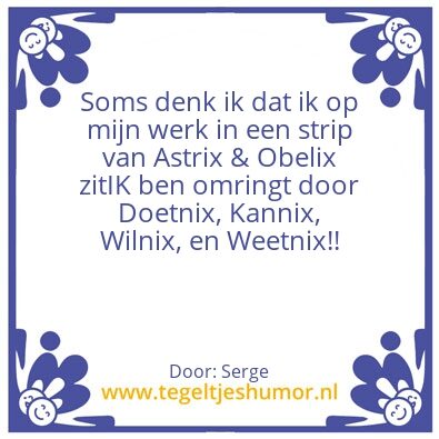 Tegeltje: Werk