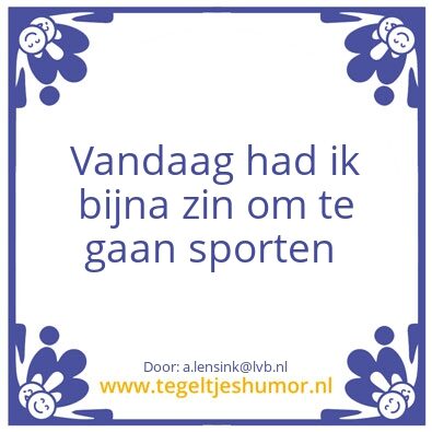 Tegeltje: Sporten