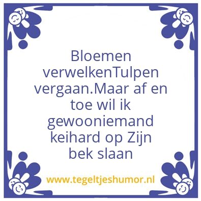 Tegeltje: Slaan pa