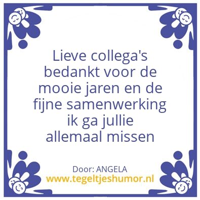 Tegeltje: BEDANKT