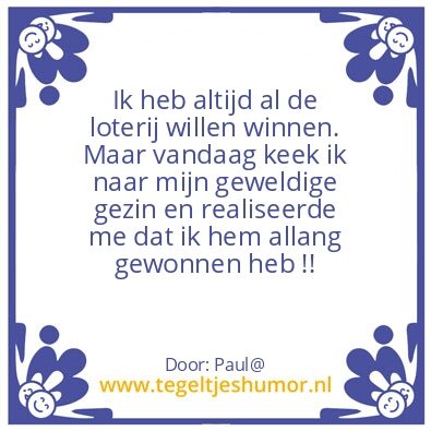 Tegeltje: loterij