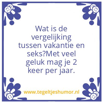Tegeltje: Vakantie seks