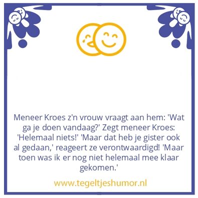 Tegeltje: Nog niet helemaal klaar