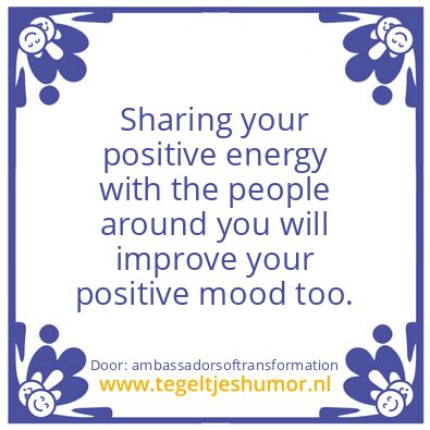 Tegeltje: positive energy