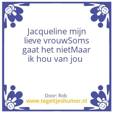 Tegeltje: Jacqueline