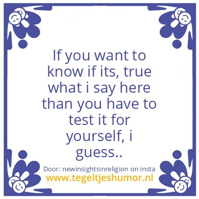 Tegeltje: Now You Know