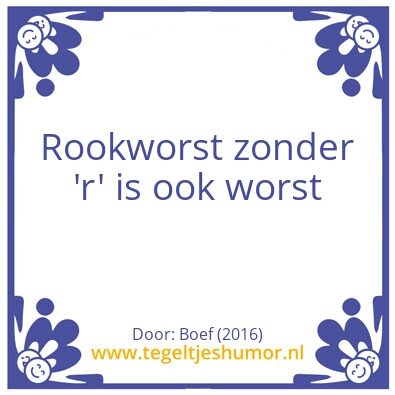 Tegeltje: Rookworst